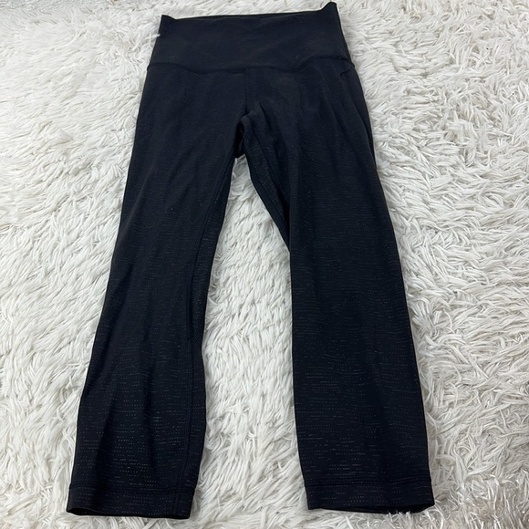 Lululemon Align Crop *21" Stride Emboss Black - Picture 1 of 6